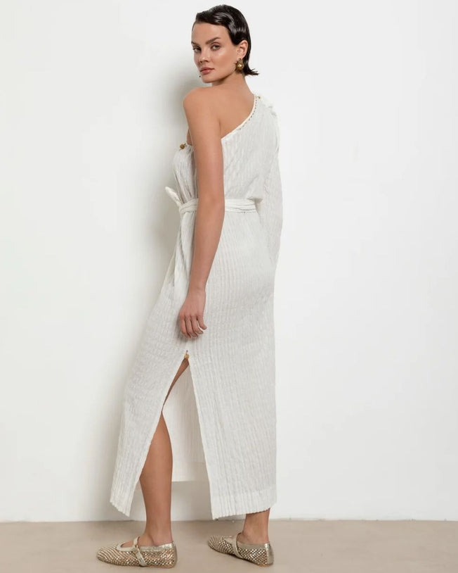 Topkapi Dress with Belt Ecru