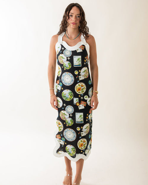 Trip Souvenir Black Wavecropped Sleeveless Maxi Dress