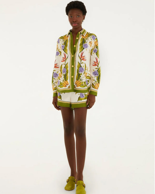 Tropical Scarf Sand Shirt and Shorts Set