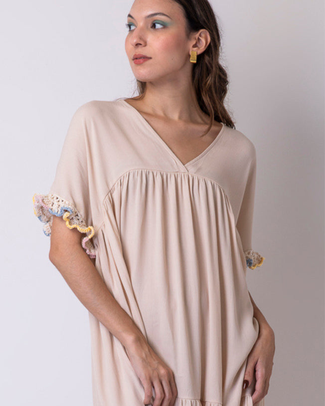 Tunic Sacada Maxi Dress - Champagne