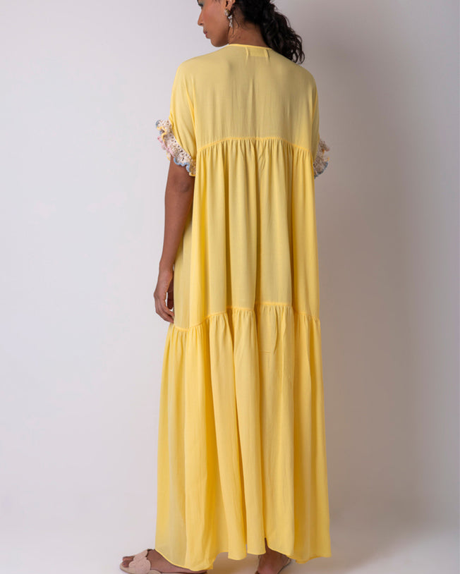 Tunic Sacada Maxi Dress - Yellow
