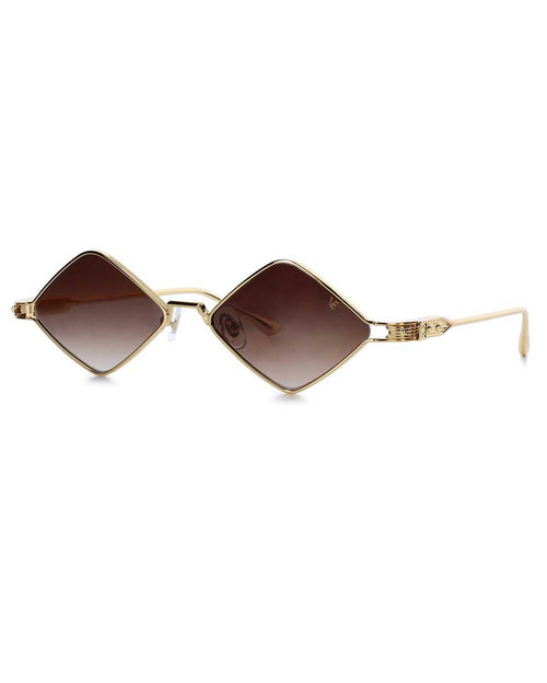 VE-ALMAZ Yellow Gold Gradient Brown Lenses