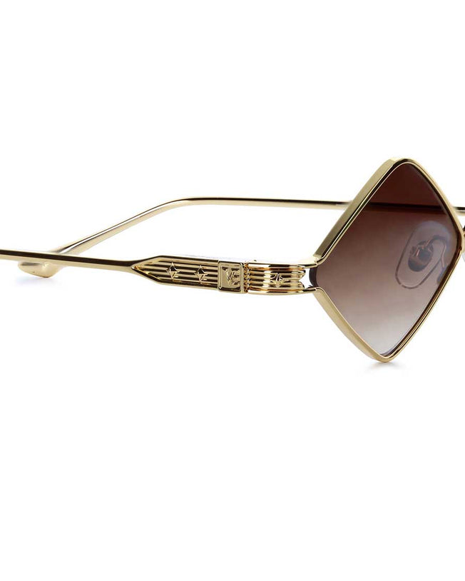 VE-ALMAZ Yellow Gold Gradient Brown Lenses
