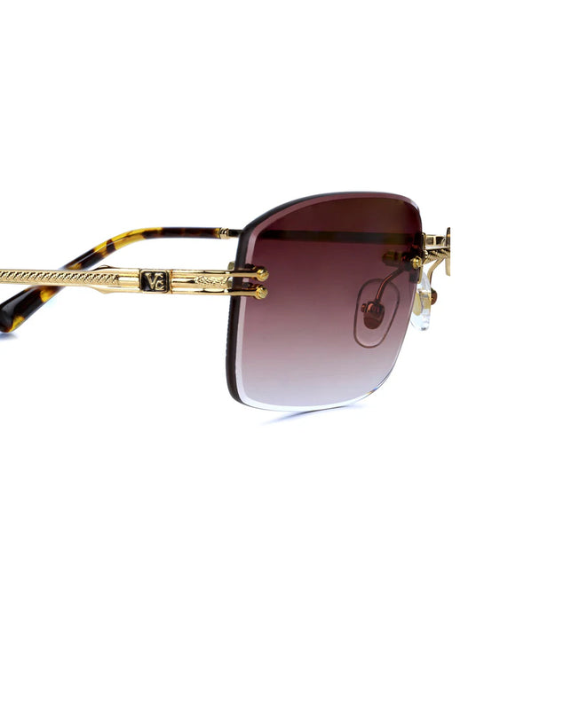 VE-MILANO Yellow Gold with Brown Lenses
