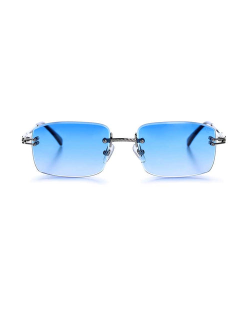 VE-MILANO White Gold with Blue Lenses