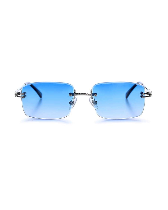 VE-MILANO White Gold with Blue Lenses