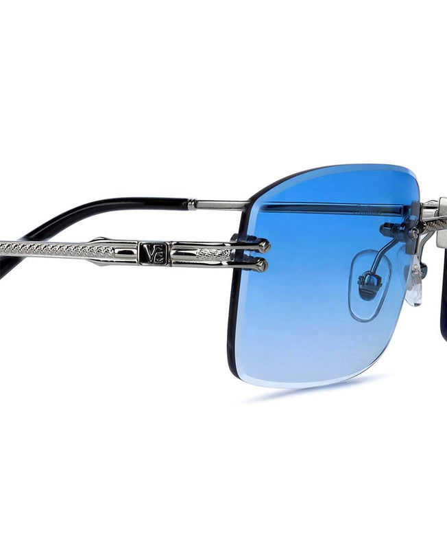 VE-MILANO White Gold with Blue Lenses
