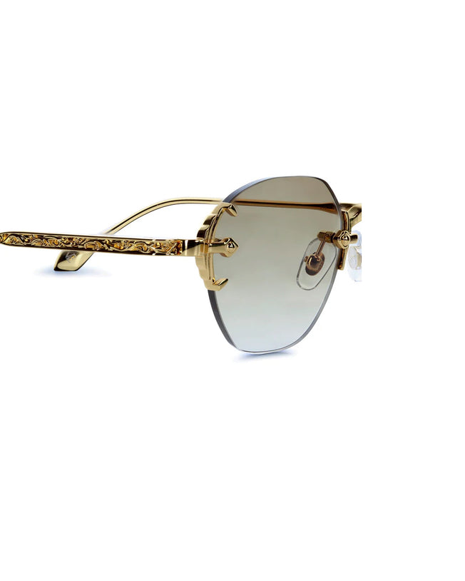 VE-ORNATE Titanium Yellow Gold with Gradient Brown Lenses