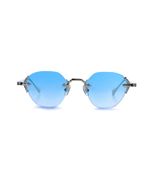 VE-ORNATE Titanium White Gold with Gradient Blue Lenses