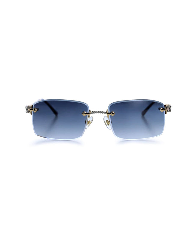 VE-Positano Yellow & White Gold with Dark Blue Lenses