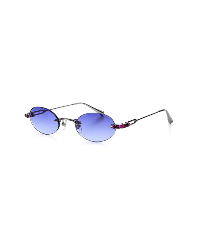 VE-SANTORINI White Gold with Purple Fuchsia Crystal Lenses