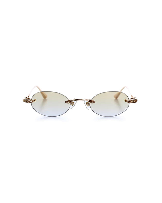 VE-SANTORINI Yellow Gold with Brown Topaz Crystal Lenses