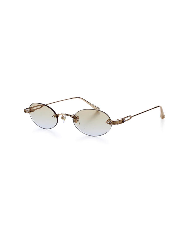 VE-SANTORINI Yellow Gold with Brown Topaz Crystal Lenses