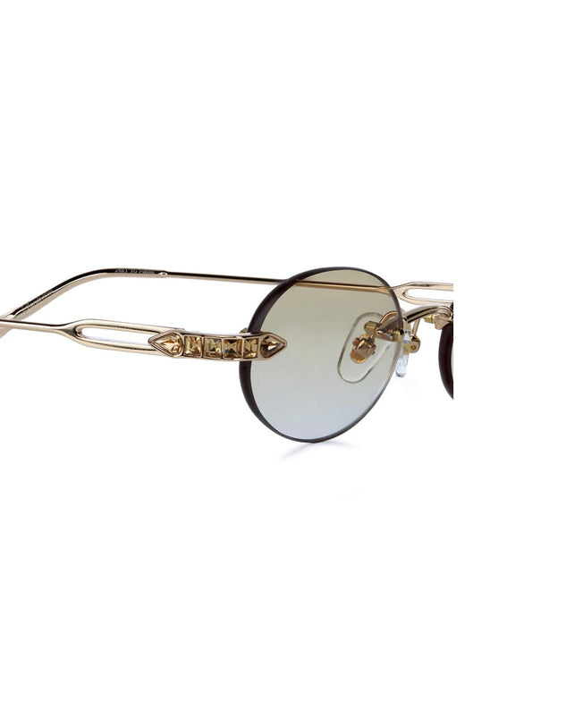 VE-SANTORINI Yellow Gold with Brown Topaz Crystal Lenses