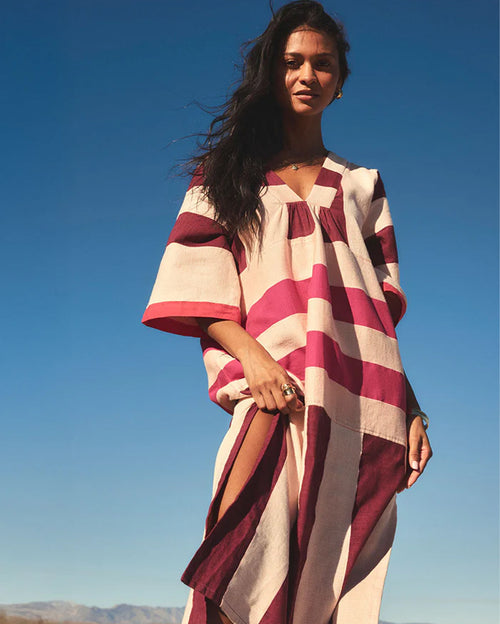 Edna V-Neck Long Dress Betami Cherry