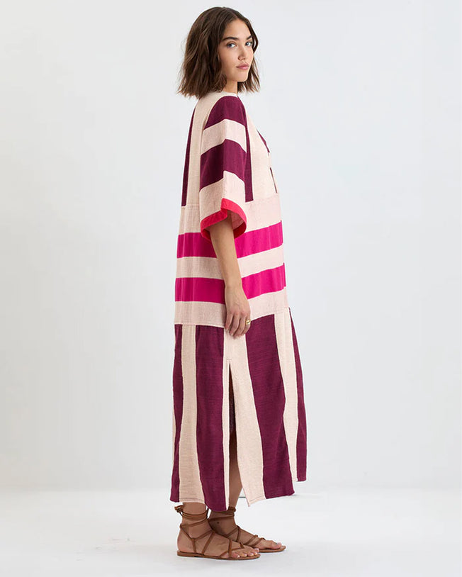 Edna V-Neck Long Dress Betami Cherry