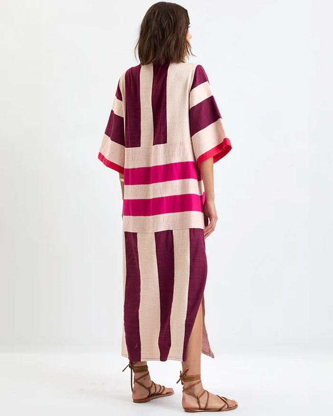 Edna V-Neck Long Dress Betami Cherry