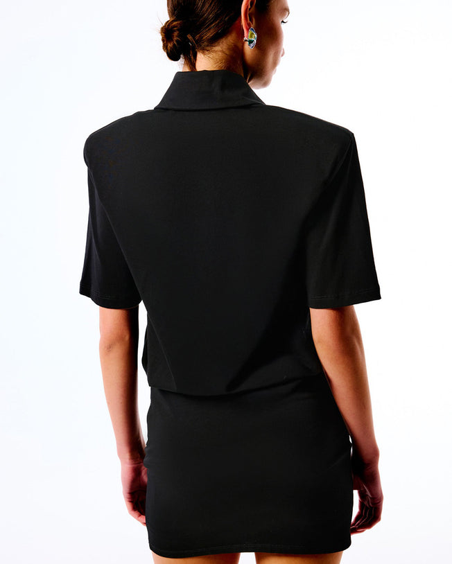 Verona Polo Neck Mini Dress - Black