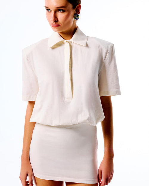 Verona Polo Neck Mini Dress - White