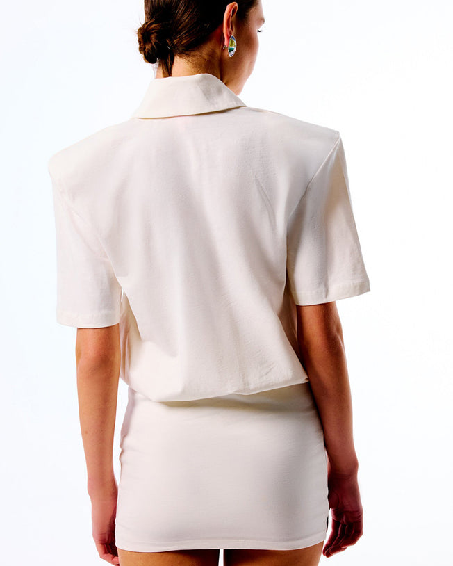 Verona Polo Neck Mini Dress - White