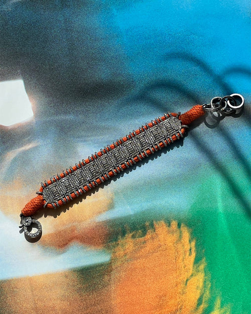 Victorian Bracelet 14k Diamond Single Cut LB 4.210ct & Threads 5.65ct - 1322pcs - Orange