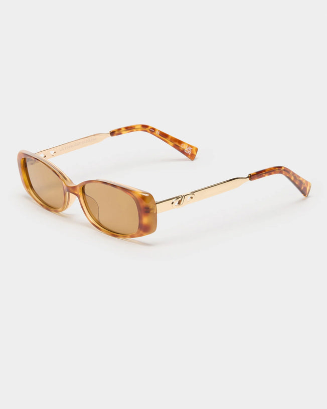 Le Specs 'LIL STARLIGHT' Vintage Tort Latte Tint Sunglasses