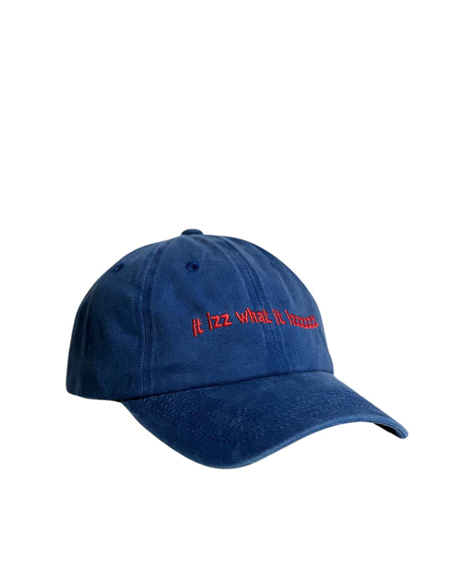 Cotton Cap With Embroidered Slogan - It Izz What It Izzzzzz