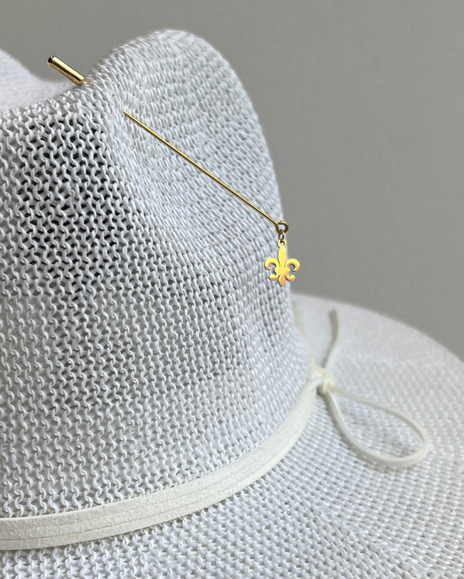 White Rice Feather New Panama Hat