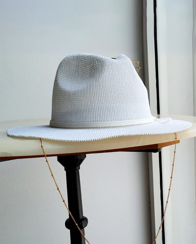 White Rice Simple Panama Hat