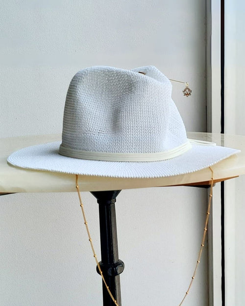 White Rice Single Panama Hat