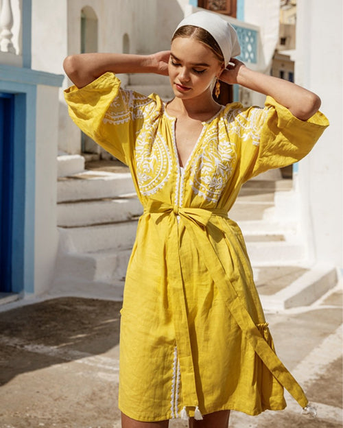 Areti yellow dress