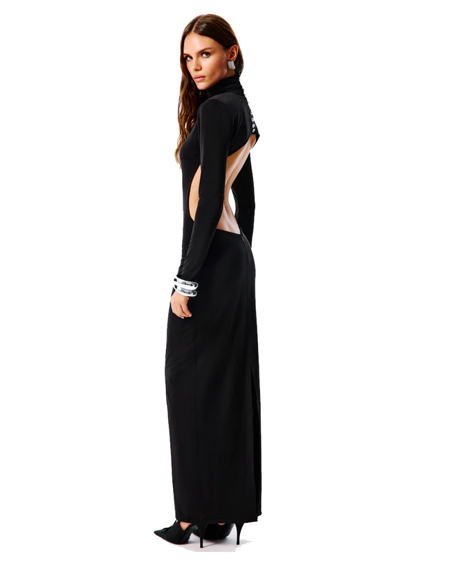 Zyra Backless Long Dress Black