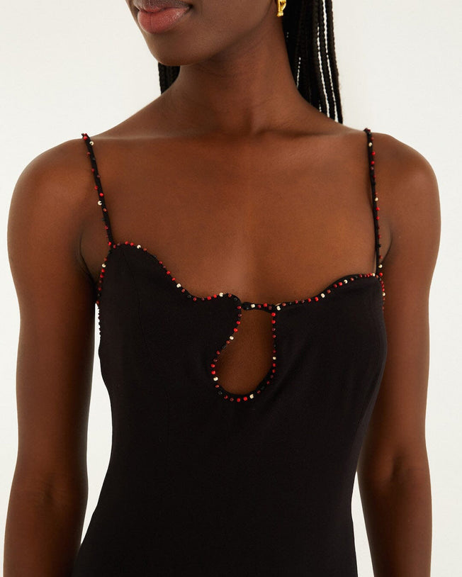 Black Sleeveless Midi Dress