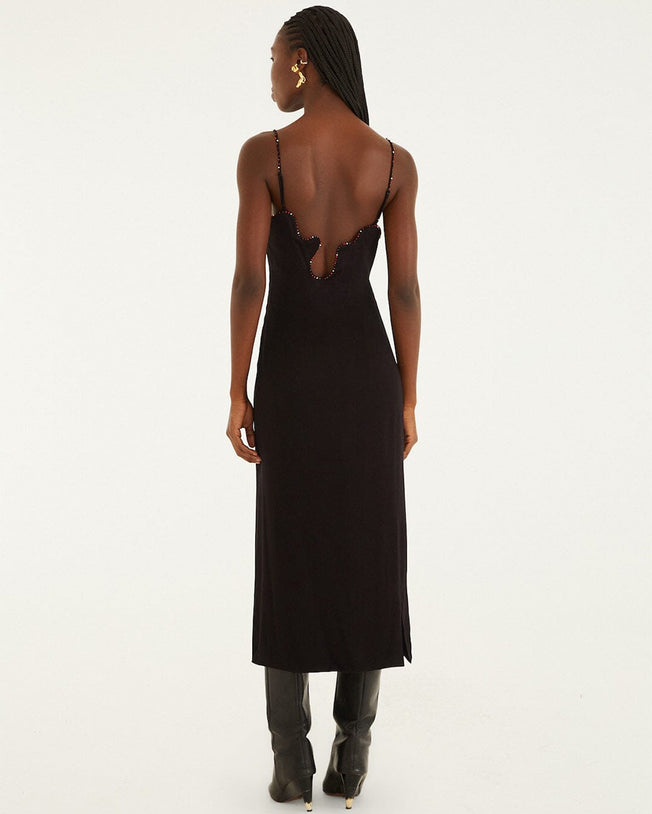 Black Sleeveless Midi Dress